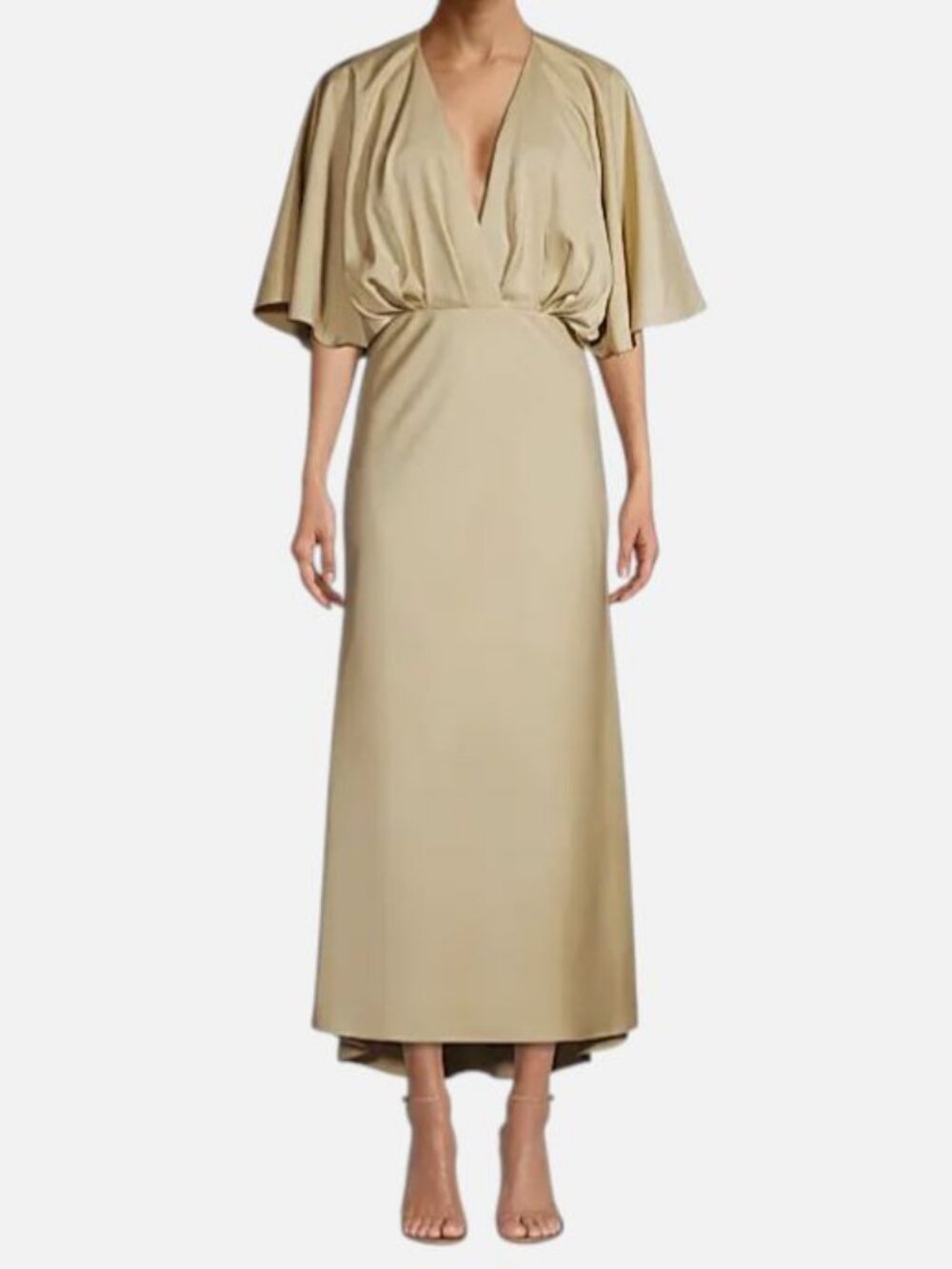 Aiifos Women's Beige Isabelle Dolman-Sleeve Gown Dress Size XS